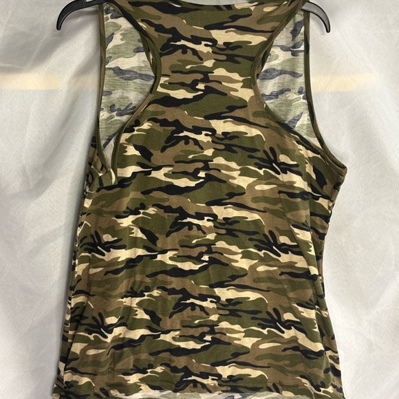 Camo Tank Top with American Flag Design - Picture 3 of 3